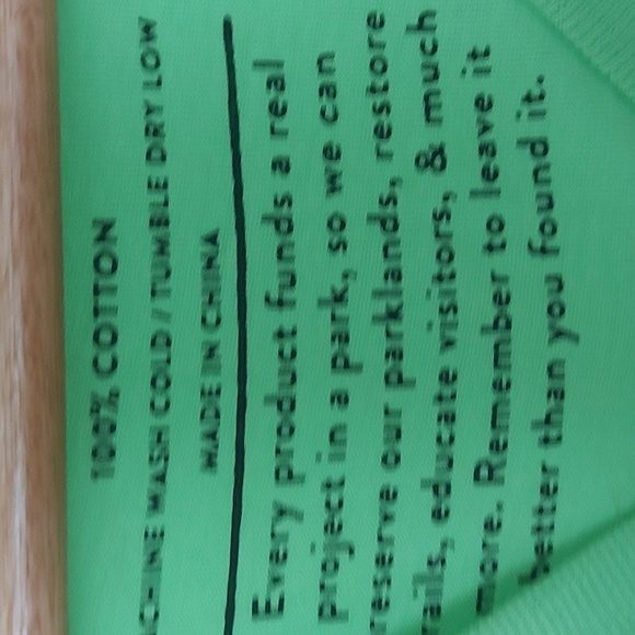 Parks Project Lime Green National Parks Long Sleeve Graphic T Shirt Size Small - Picture 5 of 5